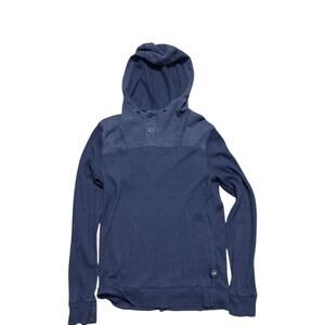 Express Waffle-Knit Hoodie - Dark Navy Pullover Lightweight Slim Fit